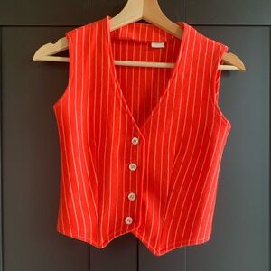 Red and white stripped vest